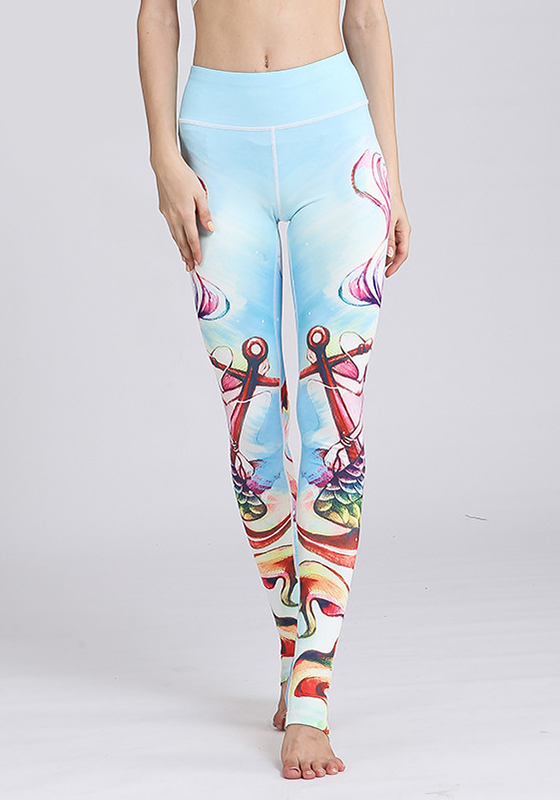 Stretch Fabric Floral Yoga Pants Stretch Fabric Floral Yoga Pants